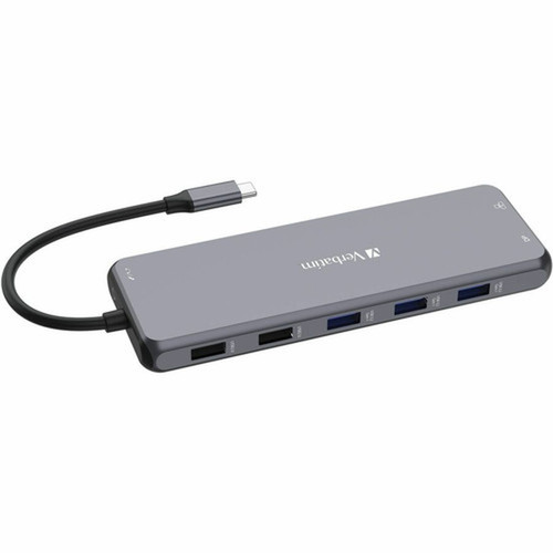 Verbatim USB-C Pro Multiport Hub CMH 13 - 13 Ports - for MonitorHeadphoneSpeaker - Charging Capability - Memory Card Reader - SD - 32153