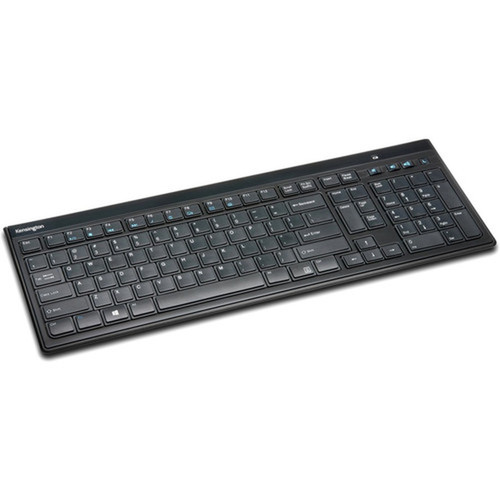 Kensington SlimType Wireless Keyboard - Wireless Connectivity - RF - 33 ft 1005840 mm - 240 GHz - USB Interface Volume Control - K72344US