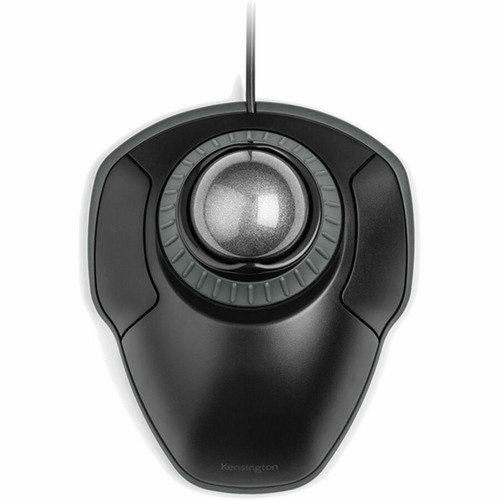 Kensington Orbit Trackball with Scroll Ring - Space Gray Ball - Optical - Cable - Black - USB - Scroll Ring - 2 Buttons - 75327