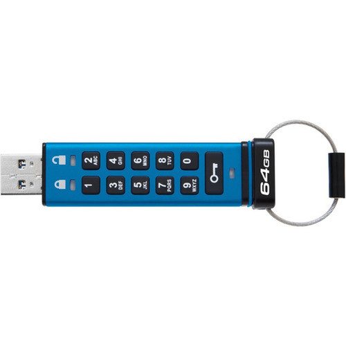 IronKey Keypad 200 64GB USB 32 Gen 1 Type A Flash Drive - 64 GB - USB 32 Gen 1 Type A - 145 MBs Read Speed - 115 MBs Write - - IKKP20064GB