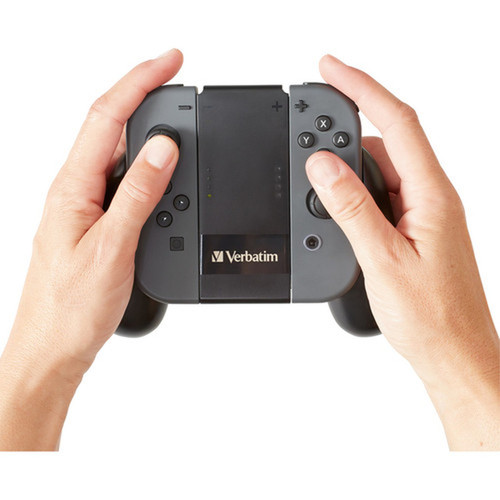 Verbatim Charging Controller Grip For Use with Nintendo Switch Joy-Con Controllers - Black 70219