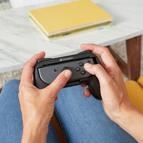 Verbatim Controller Grips for use with Nintendo Switch Joy-Con Controllers - Black - Black 99798