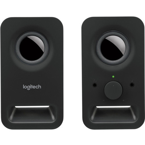 Logitech Multimedia Speakers Z150 with Clear Stereo Sound Midnight Black 3W RMS - 2 Pack 980-000802