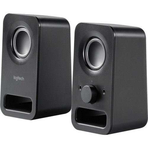 Logitech Multimedia Speakers Z150 with Clear Stereo Sound Midnight Black 3W RMS - 2 Pack 980-000802