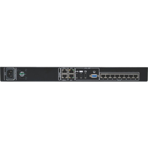 Tripp Lite by Eaton 8-Port NetCommander 1U Rackmount Cat5 KVM Switch w IP - 8 Computers - 1 Local Users - 1 Remote Users - 1920 B072-008-1-IP