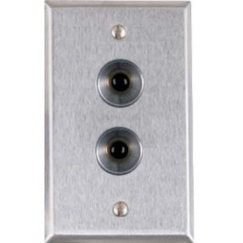 Alarm Controls Two Push Button Station - Single Gang - Black - Satin Stainless Steel RP-27A