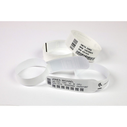 Zebra Z-Band Comfort Wristband Cartridge Kit White - 1 Width x 6 Length - Permanent Adhesive - Direct Thermal - White - - 600  - 10011953K