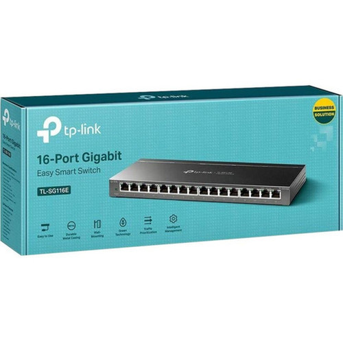 TP-Link 16-Port Gigabit Unmanaged Pro Switch - 16 Ports - Gigabit Ethernet - 101001000Base-T - 2 Layer Supported - 919 W Power - - TL-SG116E