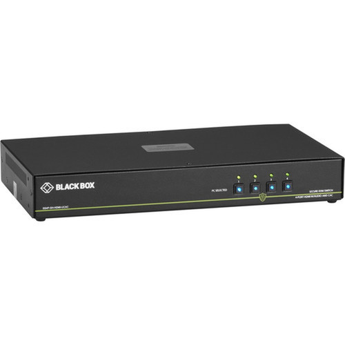 Black Box Secure NIAP 30 KVM Switch - Single-Head HDMI CAC 4K 4-Port - 4 Computers - 1 Local Users - 3840 x 2160 - 11 x USB - SS4P-SH-HDMI-UCAC