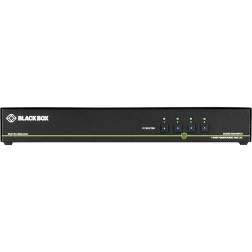 Black Box Secure NIAP 30 KVM Switch - Single-Head HDMI CAC 4K 4-Port - 4 Computers - 1 Local Users - 3840 x 2160 - 11 x USB - SS4P-SH-HDMI-UCAC