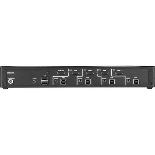Black Box NIAP 30 Secure 4-Port Single-Head HDMI KVM Switch - 4 Computers - 1 Local Users - 3840 x 2160 - 6 x USB - 5 x HDMI - - SS4P-SH-HDMI-U