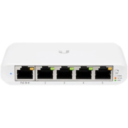 Ubiquiti Compact 5-Port Gigabit Switch - 5 Ports - Manageable - 2 Layer Supported - 250 W Power Consumption - Twisted Pair - PoE - - USW-FLEX-MINI-3