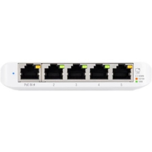 Ubiquiti Compact 5-Port Gigabit Switch - 5 Ports - Manageable - 2 Layer Supported - 250 W Power Consumption - Twisted Pair - PoE - - USW-FLEX-MINI-3