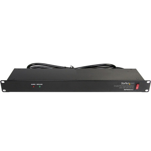 StarTechcom_8_Outlet_Horizontal_1U_Rack_Mount_PDU_Power_Strip_for_Network_Server_Racks_-_Surge_Protection_-_120V15A_-_w_6ft_Power_-_RKPW081915