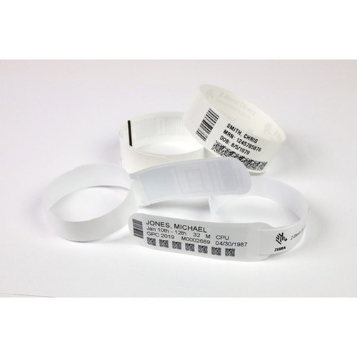 Zebra Z-Band Splash Thermal Label - 1 Width x 10 Length - Permanent Adhesive - Direct Thermal - Green - Polypropylene - 800  Roll - 10012719-4