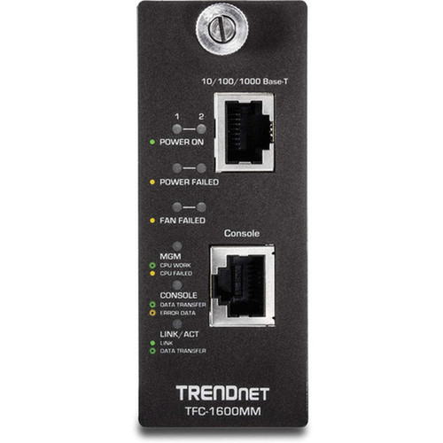 TRENDnet SNMP Management Module for TFC-1600 Supports Port Based Management Real Time Monitoring Converter Speed Link Activity - TFC-1600MM