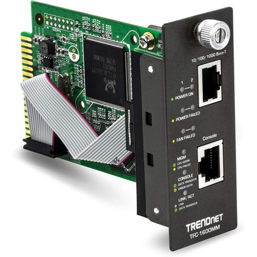TRENDnet SNMP Management Module for TFC-1600 Supports Port Based Management Real Time Monitoring Converter Speed Link Activity - TFC-1600MM
