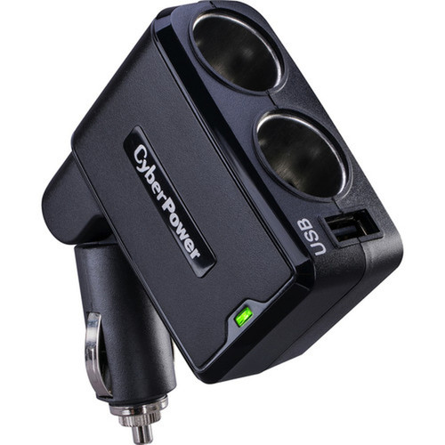 CyberPower CPTDC1U2DC Mobile Power Ports 2 DC Ports and 1 21A USB Charging Port - 12 V DC Input - 5 V DC210 A Output - Black CPTDC1U2DC