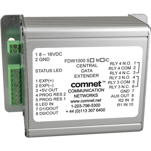 Comnet Optical Wiegand Extender Central Unit - Shelf Mountable Surface-mountable for Control Panel Magnetic Stripe Reader FDW1000MC