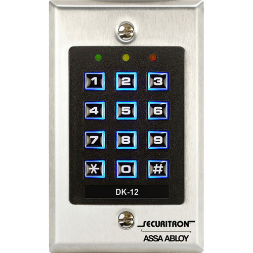 Securitron DK-12 Keypad Access Device - Key Code - 99 Users - 24 V DC DK-12