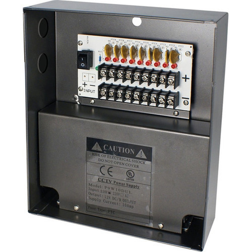 Speco 9CH  10A DC Camera Power Supply - UL Certified W-12VDC-9P10AULAP - 12 V DC Output P9W10DUL