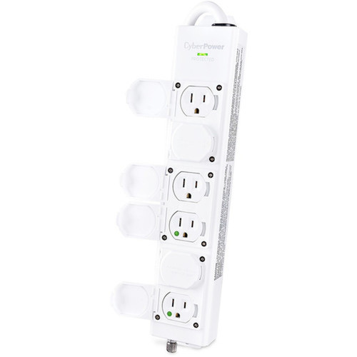 CyberPower MPV615S 6-Outlet Surge SuppressorProtector - NEMA 5-15P-HG - 6 x NEMA 5-15R-HG - 1560 J - 120 V AC Input - 45 kA - 15 ft - MPV615S