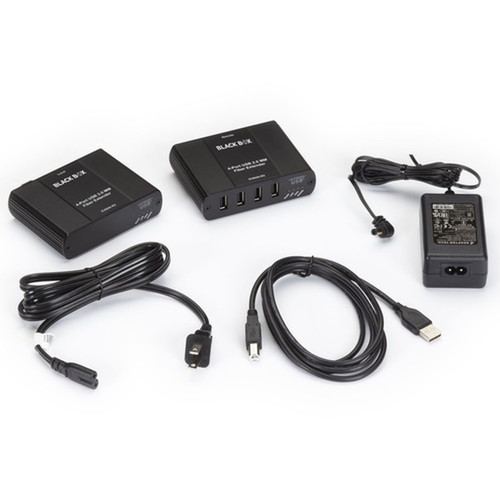 Black Box USB 20 Extender - Multimode Fiber 4-Port - 4 x USB - 164042 ft 500000 mm Extended Range IC404A-R2