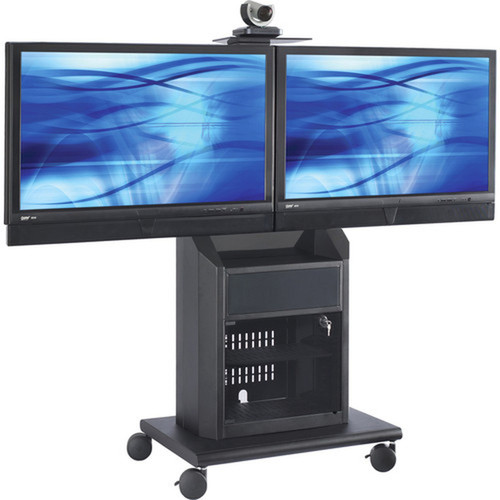 Avteq RPS-800L Dual Display Stand - Up to 55 Screen Support - 1 x Shelfves - Locking Door - 6050 153670 mm Height x 3350 mm RPS-800L