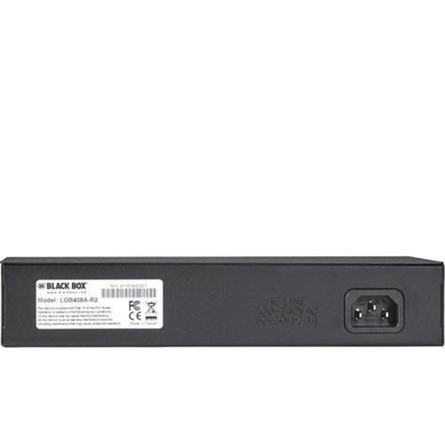 Black Box Ethernet Switch - 8 Ports - Gigabit Ethernet - 101001000Base-TX - TAA Compliant - 2 Layer Supported - Twisted Pair - 1U - LGB408A-R2