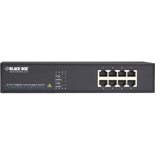Black Box Ethernet Switch - 8 Ports - Gigabit Ethernet - 101001000Base-TX - TAA Compliant - 2 Layer Supported - Twisted Pair - 1U - LGB408A-R2