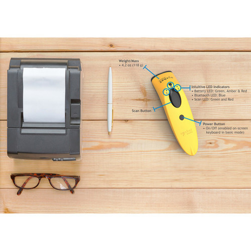 Socket Mobile S730 1D Laser Barcode Scanner - Wireless Connectivity - 1D - Laser - Bluetooth - Yellow CX3403-1861