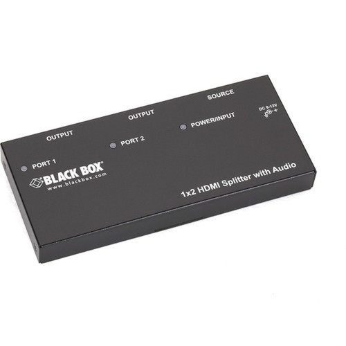 Black Box 1 x 2 HDMI Splitter with Audio - Audio Line In - Audio Line Out - 1 x HDMI In - 2 x HDMI Out AVSP-HDMI1X2