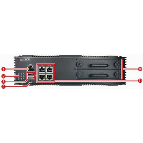 ACTi 4-Channel Transportation Standalone NVR with 4-port PoE Connectors - Network Video Recorder - HDMI MNR-110P