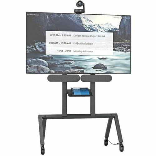 Heckler Design AV Cart for Logitech Rally Plus - 4 Casters - 4 10160 mm Caster Size - Powder Coated Steel - Black Gray H715-BG
