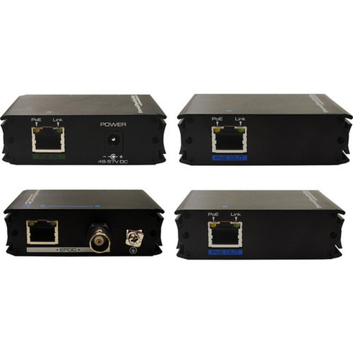 Speco PoE Over Coax Kit - Includes Transmitter Receiver - 1600 ft 487680 mm Extended Range - Aluminum - Black POECOAX