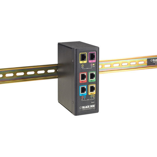 Black Box Industrial Ethernet Extender Multi-Drop Unit - G-SHDSL 2-Wire 15-Mbps - 4 x Network RJ-45 - 3280840 ft 10000000 mm LB532A-M-R2