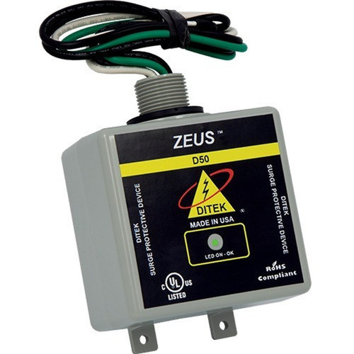 DITEK D50 Surge Suppressor - 120 V AC 208 V AC Input - 120 V AC 208 V AC Output - 50 kA - TAA Compliant D50-1202083Y