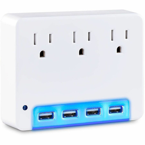 CyberPower Professional P3WUN 3-Outlet Surge SuppressorProtector - 3 x NEMA 5-15R 4 x USB - 120 V Input P3WUN