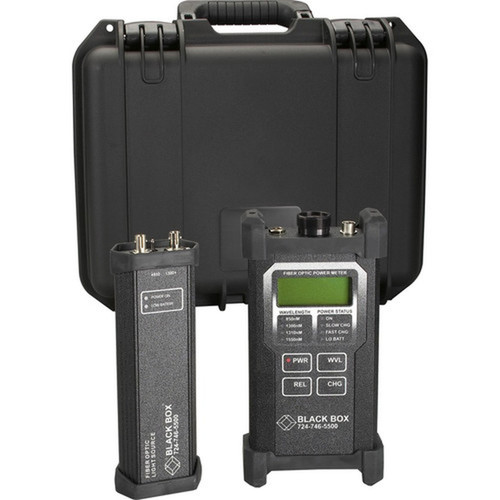 Black Box Fiber Optic Power Meter Source Kit - Fiber Optic Cable Testing - 4Number of Batteries Supported - AA 9V - Alkaline Nickel TS1300A