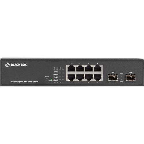Black Box LGB700 Series Web Smart Gigabit Ethernet Switch - SFP 10-Port - 8 Ports - Manageable - TAA Compliant - 4 Layer Supported - LGB710A