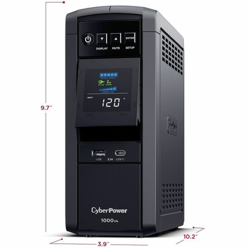 CyberPower CyberPower CP1000PFCLCDTAA TAA Compliant UPS System - 1000VA600W 120 VAC NEMA 5-15P Mini-Tower Sine Wave 10 Outlets CP1000PFCLCDTAA