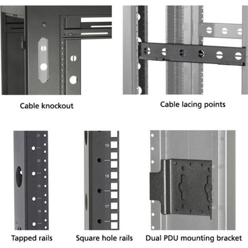 Black Box Elite Data Rack Cabinet - 42U Rack Height - Black - Steel - TAA Compliant EC42U3042TPMSMNK