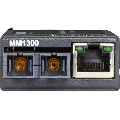 Black Box MultiPower Miniature TransceiverMedia Converter - 1 x Network RJ-45 - 1 x ST Ports - DuplexST Port - Multi-mode - Fast - LHC013A-R4