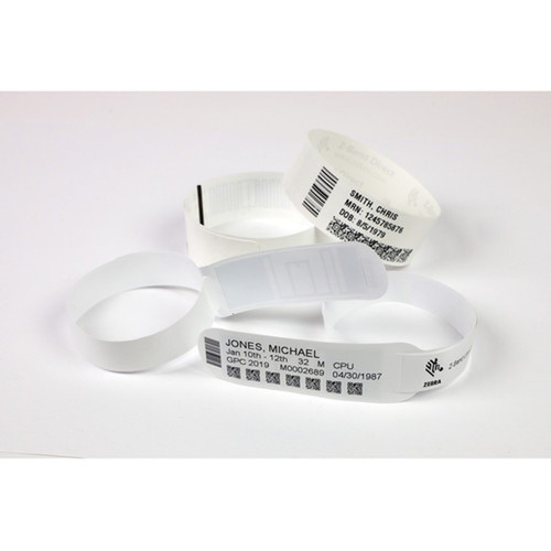 Zebra Wristband Polypropylene 1 x 10in Direct Thermal Zebra Z-Band Fun Blue 1 in core - 1 Width x 10 Length - Permanent Adhesive - - 10012713-3K