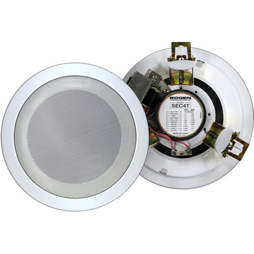 Bogen SEC4T In-ceiling Speaker - 4 W RMS - White - 4 10160 mm - 75 Hz to 20 kHz - 8 Ohm SEC4T