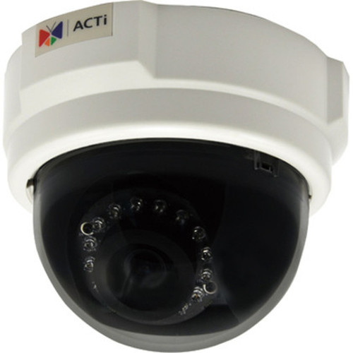 ACTi Indoor Network Camera - Color Monochrome - Dome - H264 MJPEG - 2048 x 1536 Fixed Lens - 30 fps - CMOS - Fast Ethernet E53