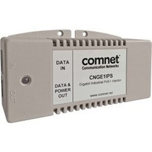 ComNet Power Over Ethernet PoE Midspan Injector For 101001000TX - 120 V AC 230 V AC Input - 56 V DC 625 mA Output - 1 x Input CNGE1IPS