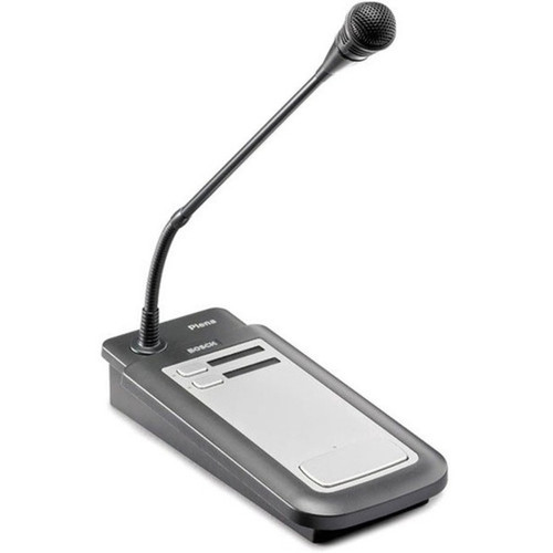 Bosch Plena Easy Line PLE-2CS Wired Condenser Microphone - Charcoal Silver - 164 ft - 100 Hz to 16 kHz - 200 Ohm - 85 dB - - Desktop PLE-2CS