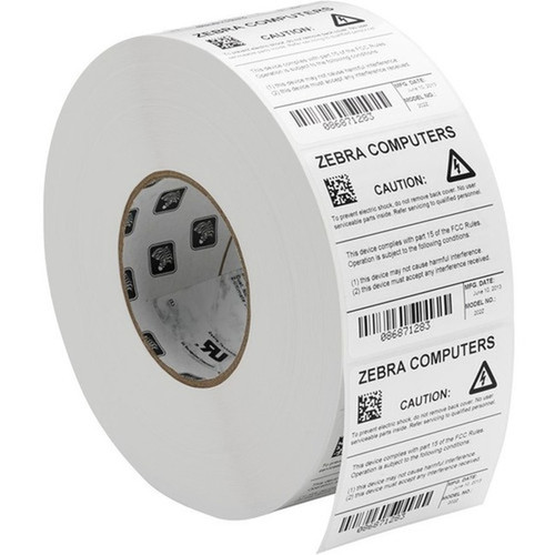 Zebra Z-Xtreme 4000T High-Tack White - Permanent Adhesive - Rectangle - Thermal Transfer - White - Polyester Acrylic - 3000  Roll - 10023228