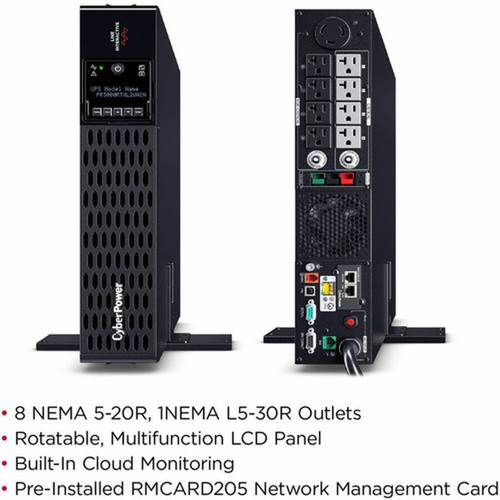 CyberPower Smart App Sinewave PR3000RTXL2UACN 3000VA RackTower UPS - 2U RackTower - AVR - 3 Hour Recharge - 370 Minute Stand-by - V PR3000RTXL2UACN